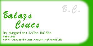 balazs csucs business card